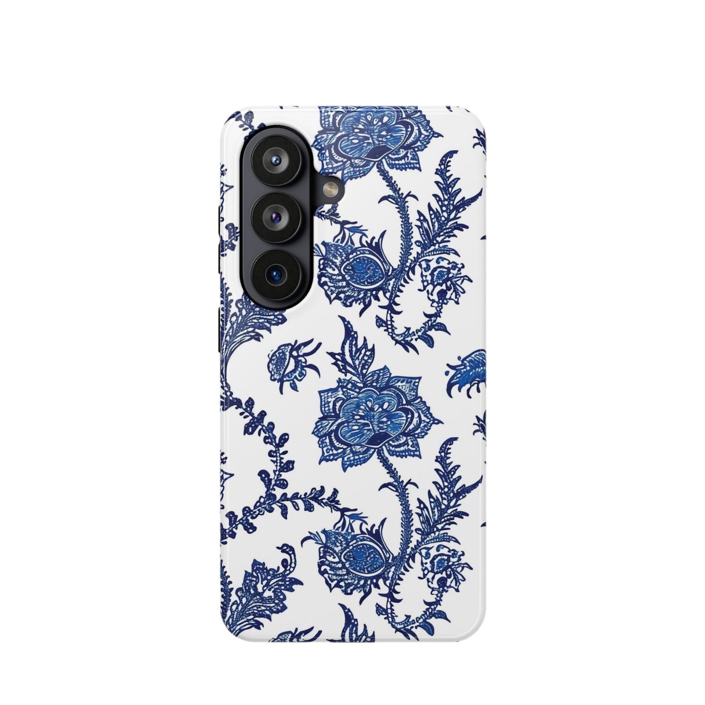 Blue Floral Magnetic Impact - Resistant Phone Case - DIGITAL X