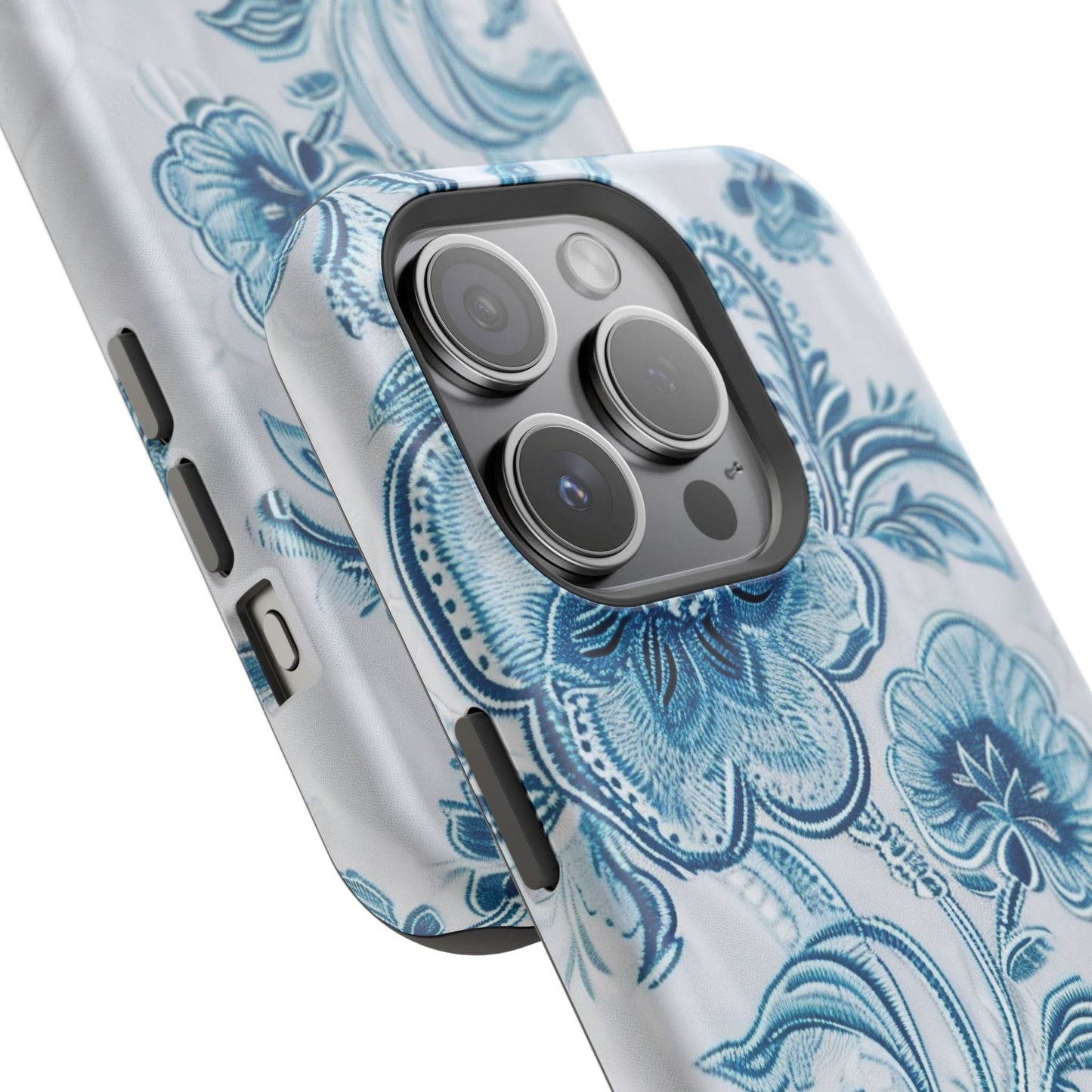 Blue Floral Magnetic Impact - Resistant Phone Case - DIGITAL X
