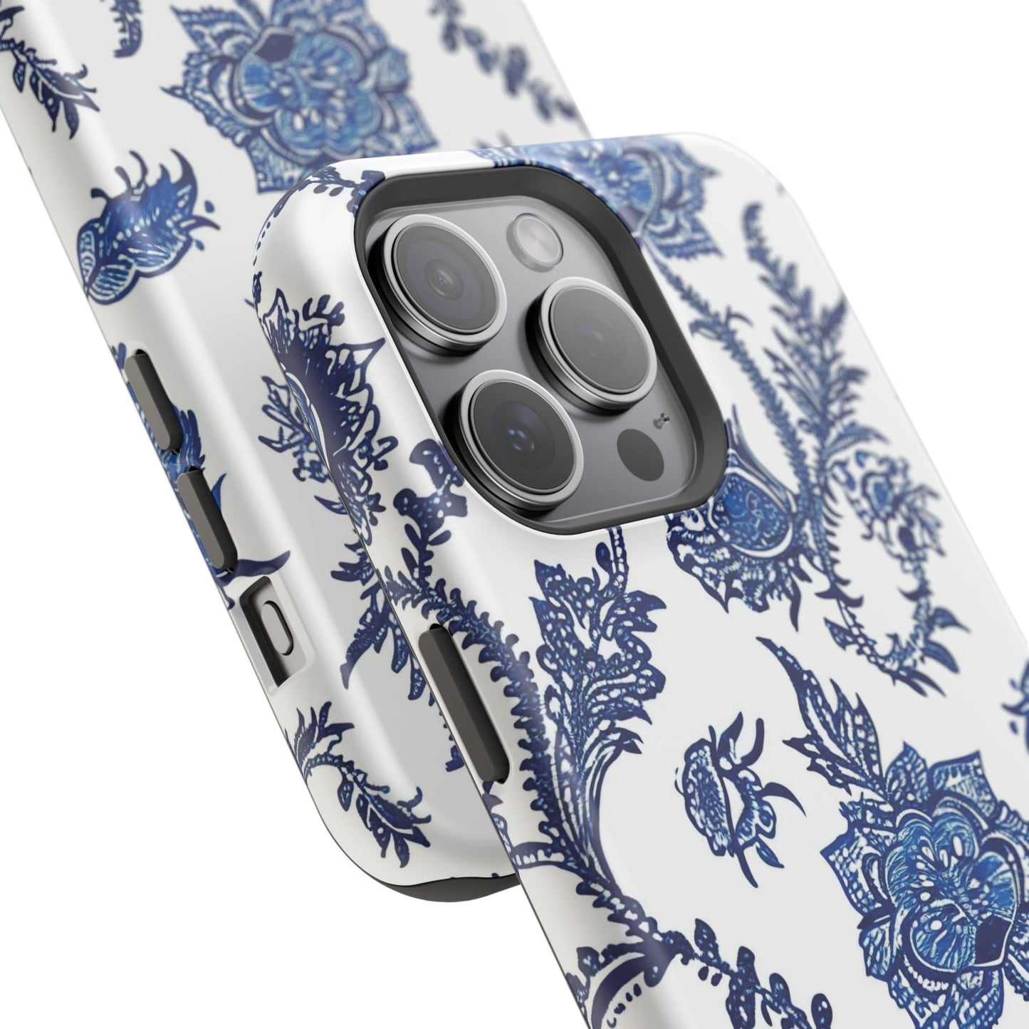 Blue Floral Magnetic Impact - Resistant Phone Case - DIGITAL X