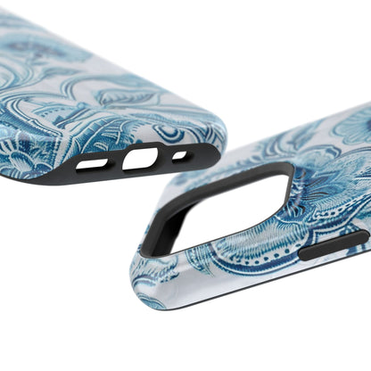 Blue Floral Magnetic Impact - Resistant Phone Case - DIGITAL X
