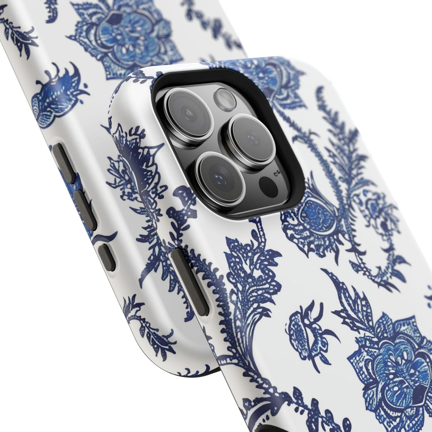 Blue Floral Magnetic Impact - Resistant Phone Case - DIGITAL X