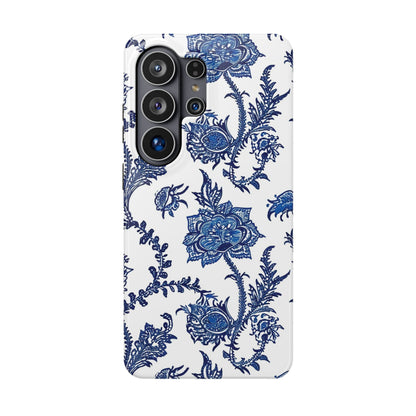 Blue Floral Magnetic Impact - Resistant Phone Case - DIGITAL X