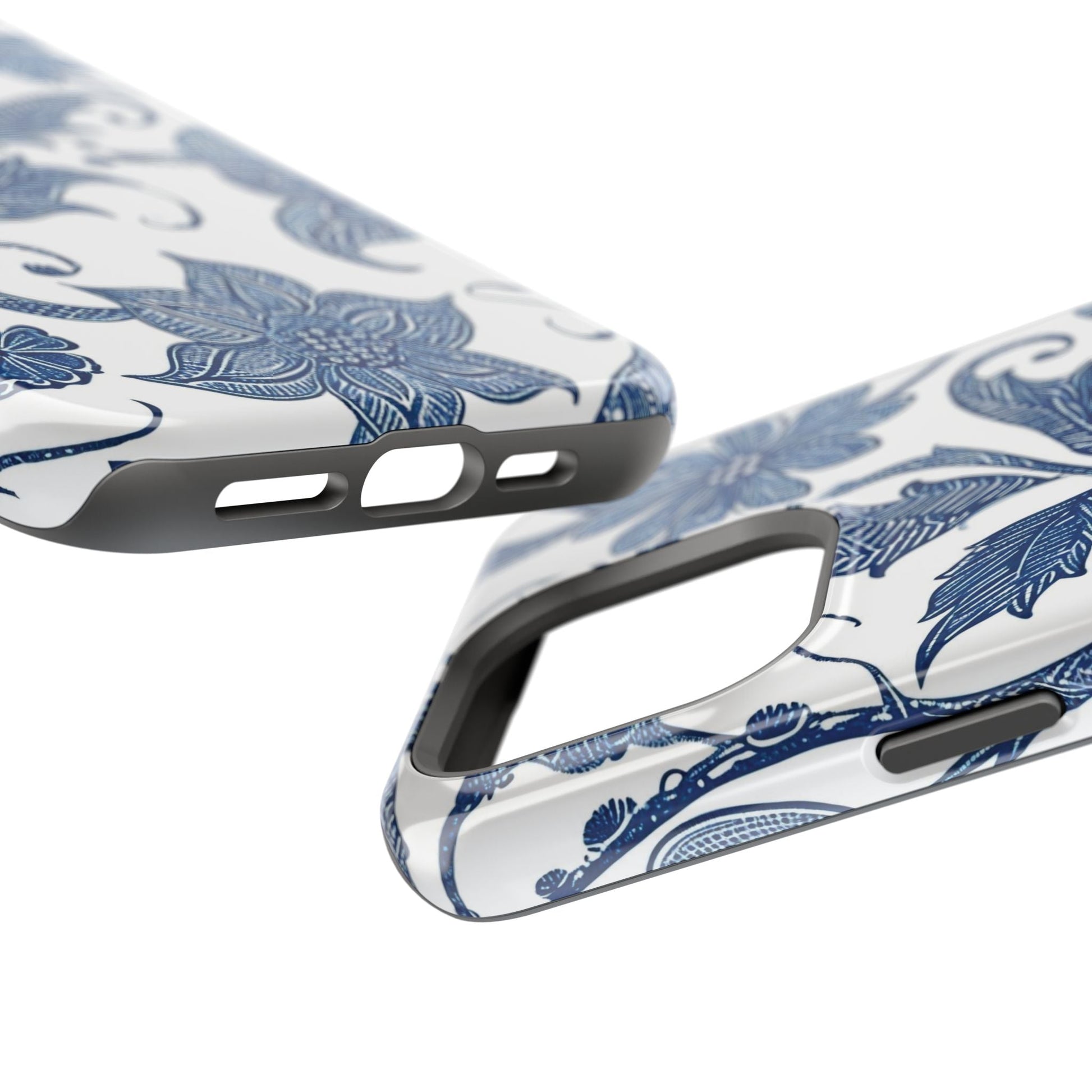 Blue Floral Magnetic Impact - Resistant Phone Case - DIGITAL X