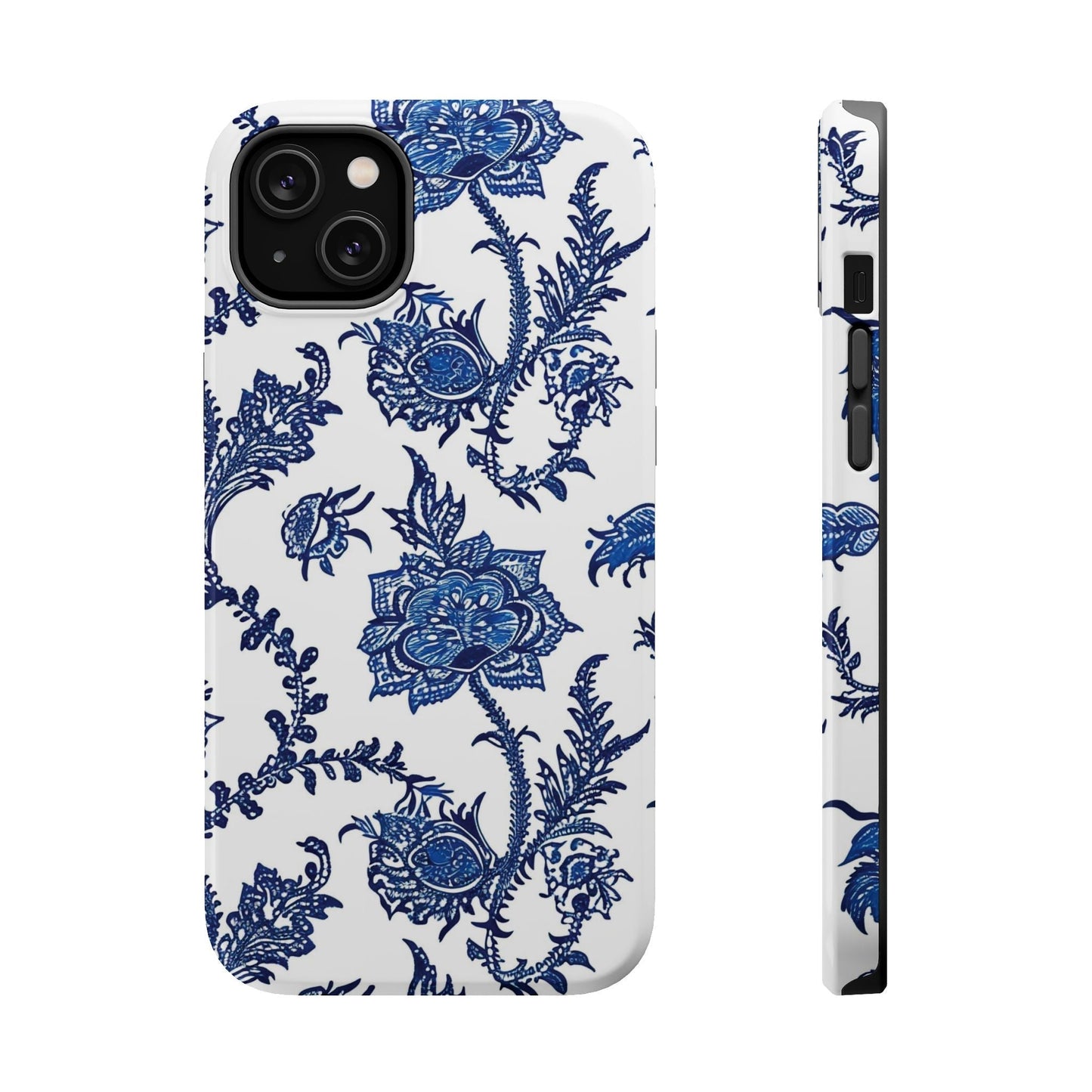 Blue Floral Magnetic Impact - Resistant Phone Case - DIGITAL X