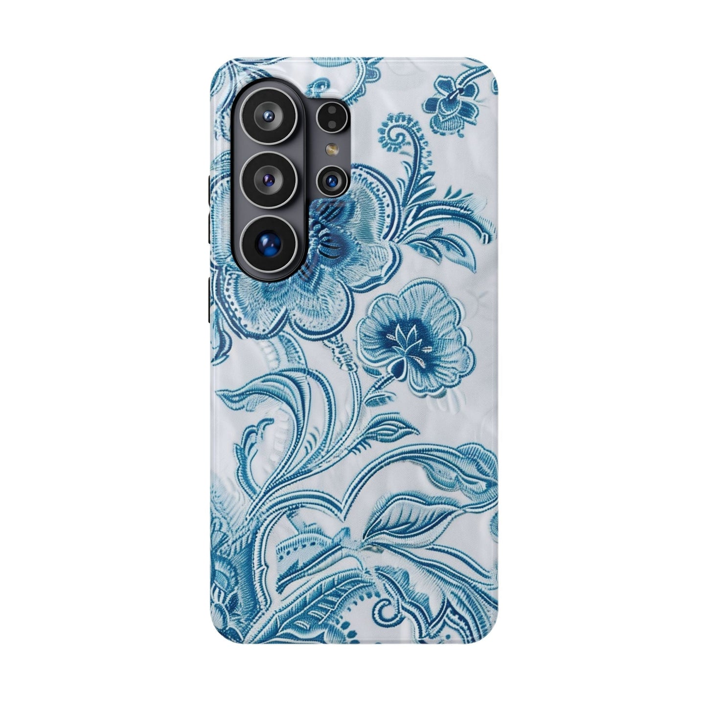 Blue Floral Magnetic Impact - Resistant Phone Case - DIGITAL X
