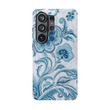 Blue Floral Magnetic Impact - Resistant Phone Case - DIGITAL X