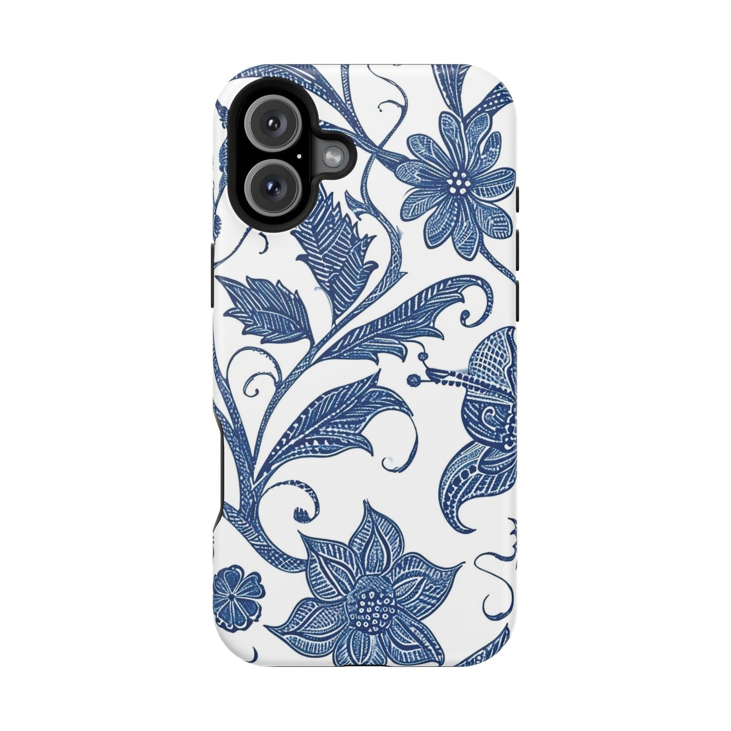 Blue Floral Magnetic Impact - Resistant Phone Case - DIGITAL X