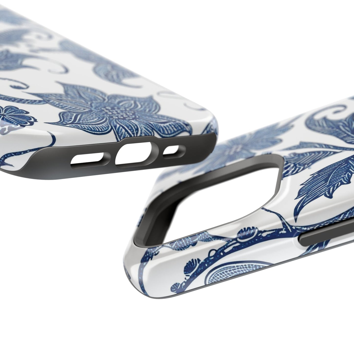 Blue Floral Magnetic Impact - Resistant Phone Case - DIGITAL X