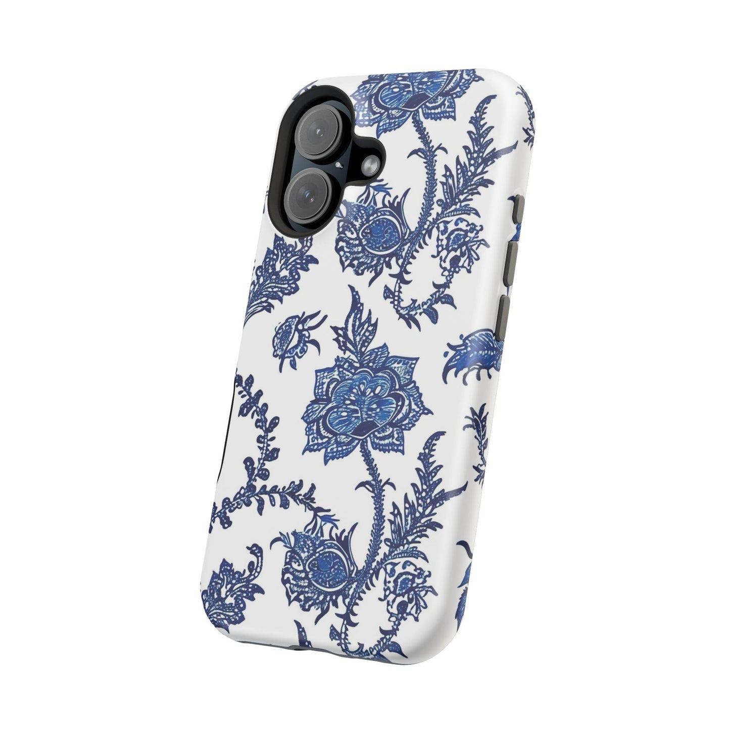 Blue Floral Magnetic Impact - Resistant Phone Case - DIGITAL X