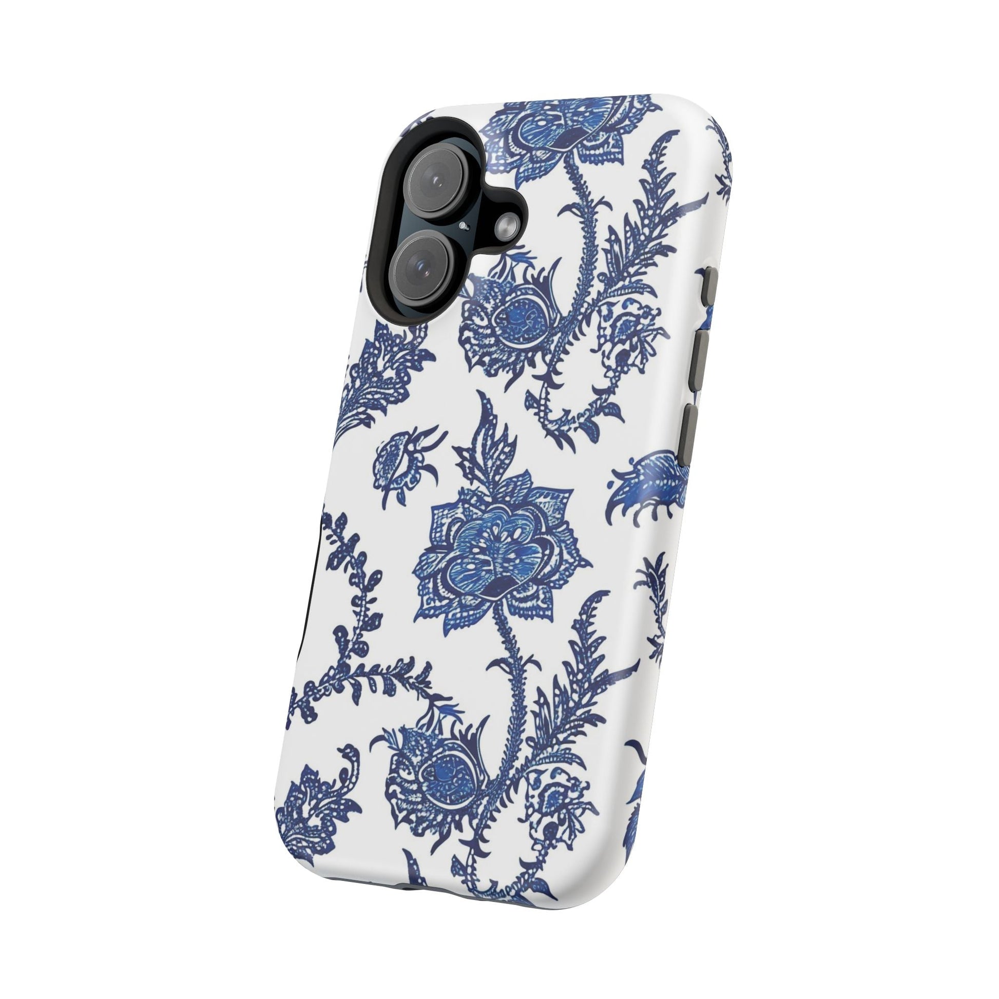 Blue Floral Magnetic Impact - Resistant Phone Case - DIGITAL X