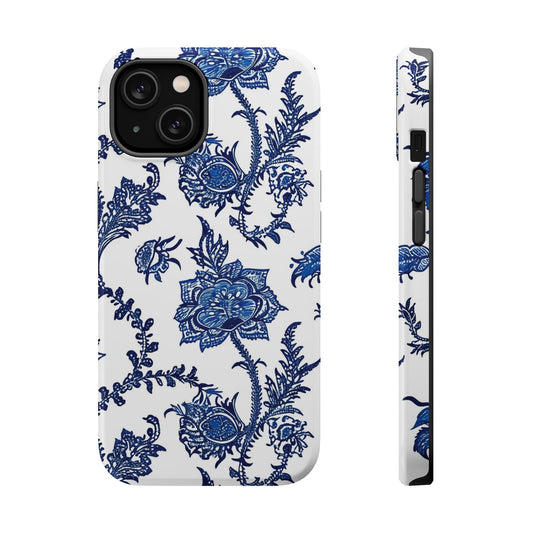 Blue Floral Magnetic Impact - Resistant Phone Case - DIGITAL X