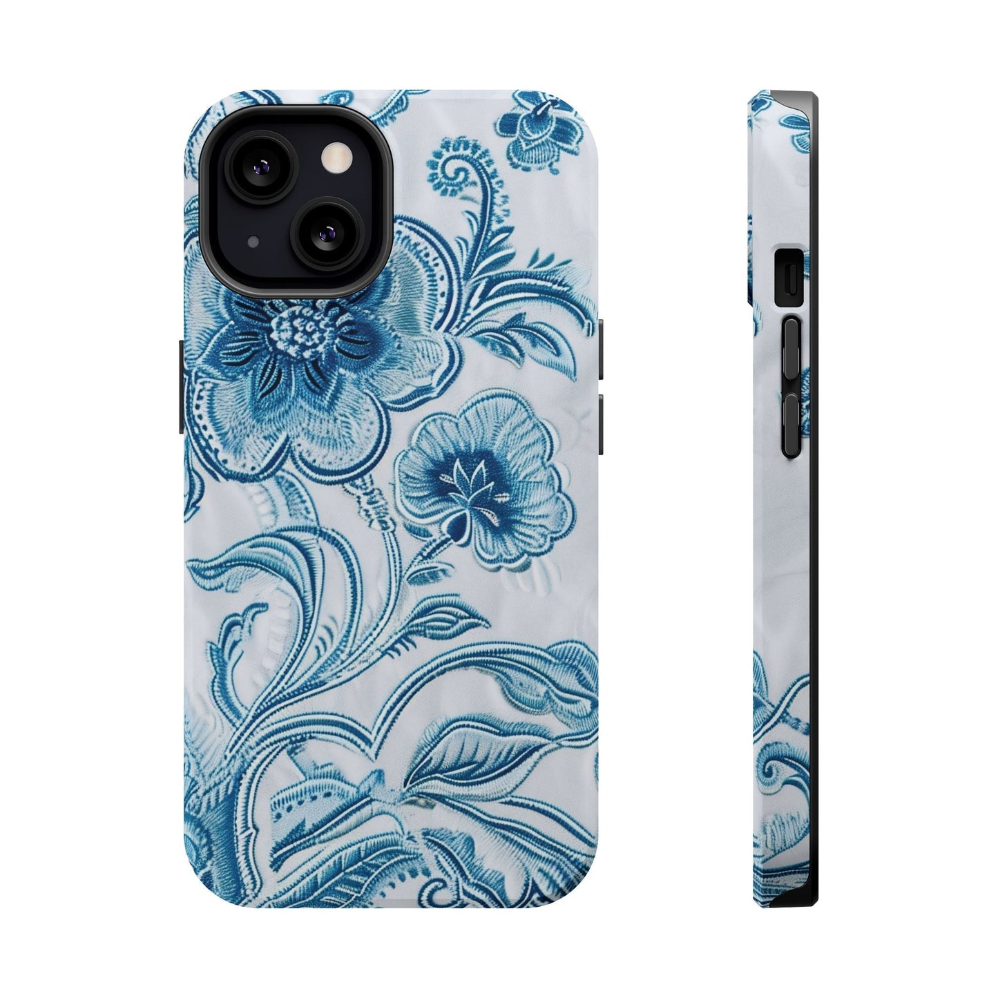 Blue Floral Magnetic Impact - Resistant Phone Case - DIGITAL X