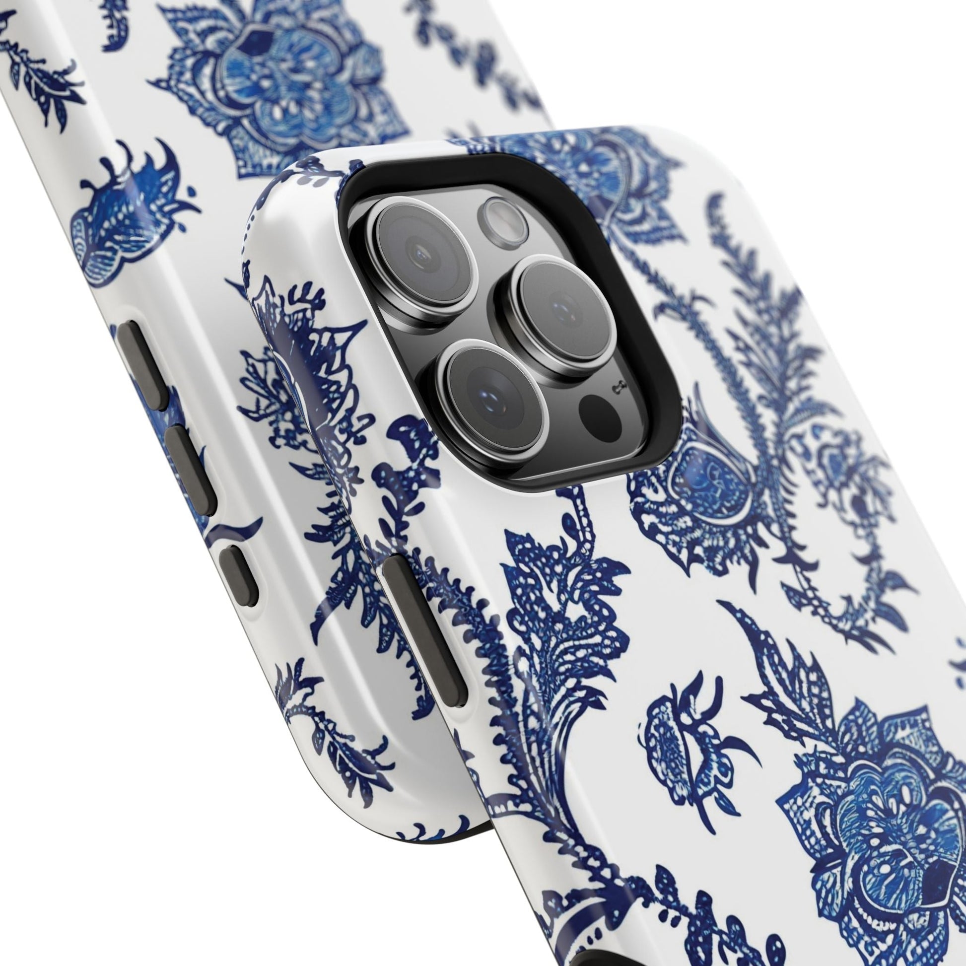 Blue Floral Magnetic Impact - Resistant Phone Case - DIGITAL X