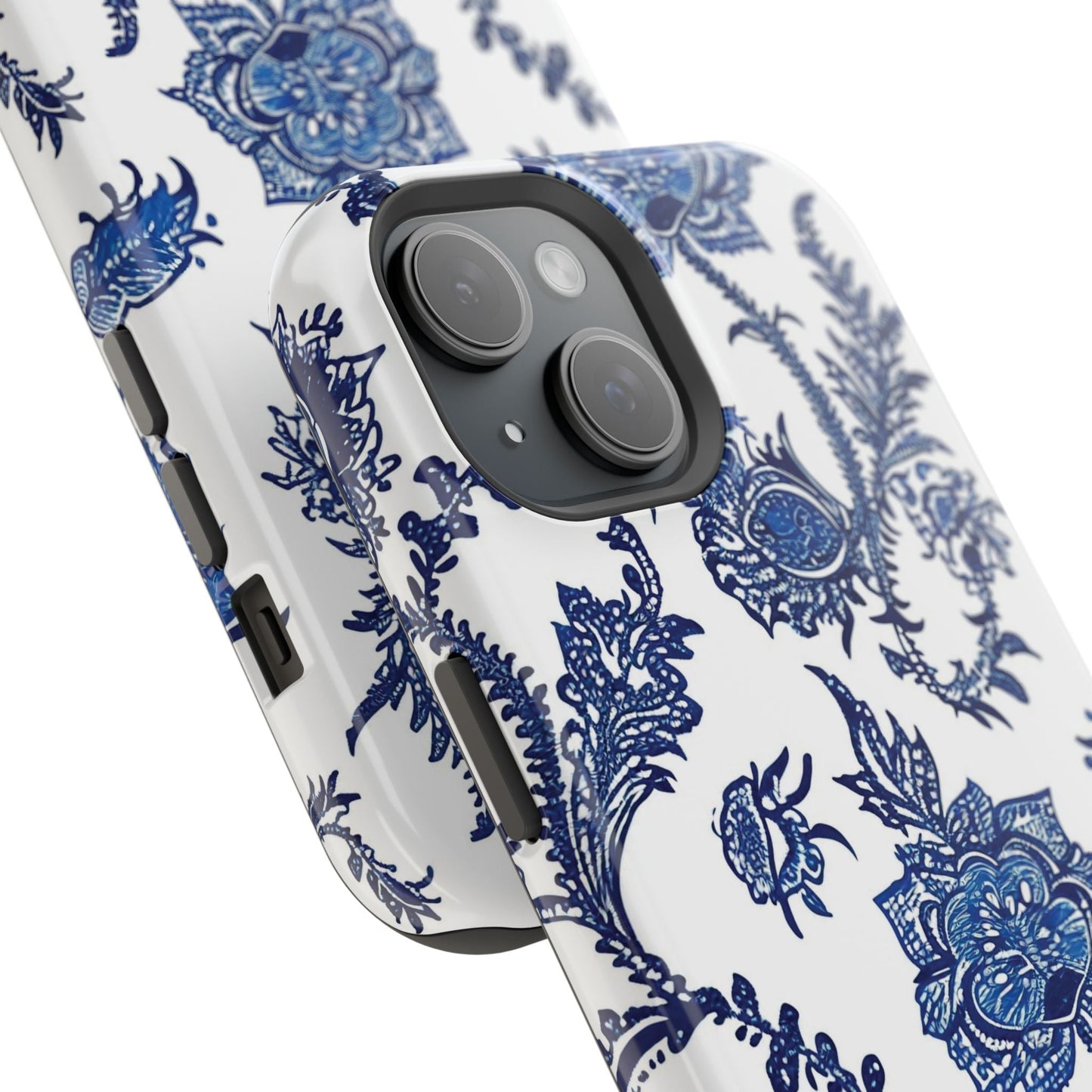 Blue Floral Magnetic Impact - Resistant Phone Case - DIGITAL X