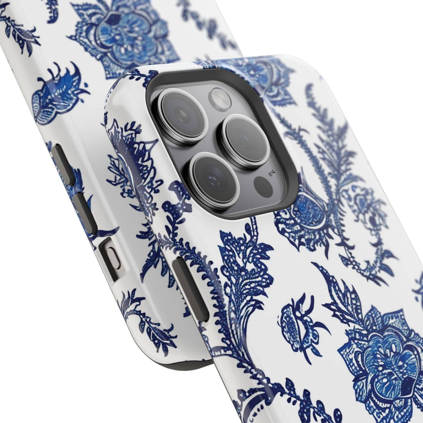 Blue Floral Magnetic Impact - Resistant Phone Case - DIGITAL X