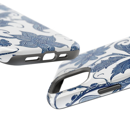Blue Floral Magnetic Impact - Resistant Phone Case - DIGITAL X