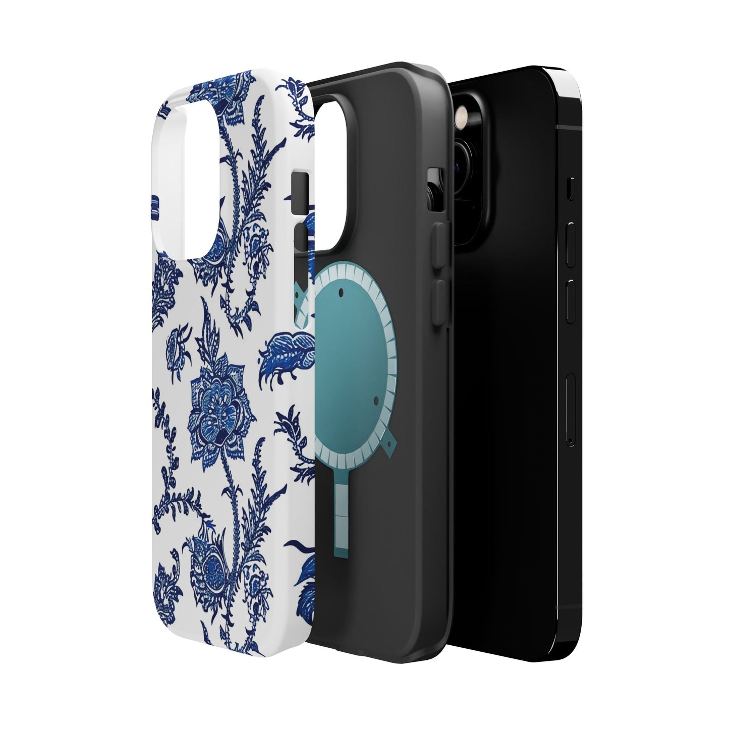 Blue Floral Magnetic Impact - Resistant Phone Case - DIGITAL X