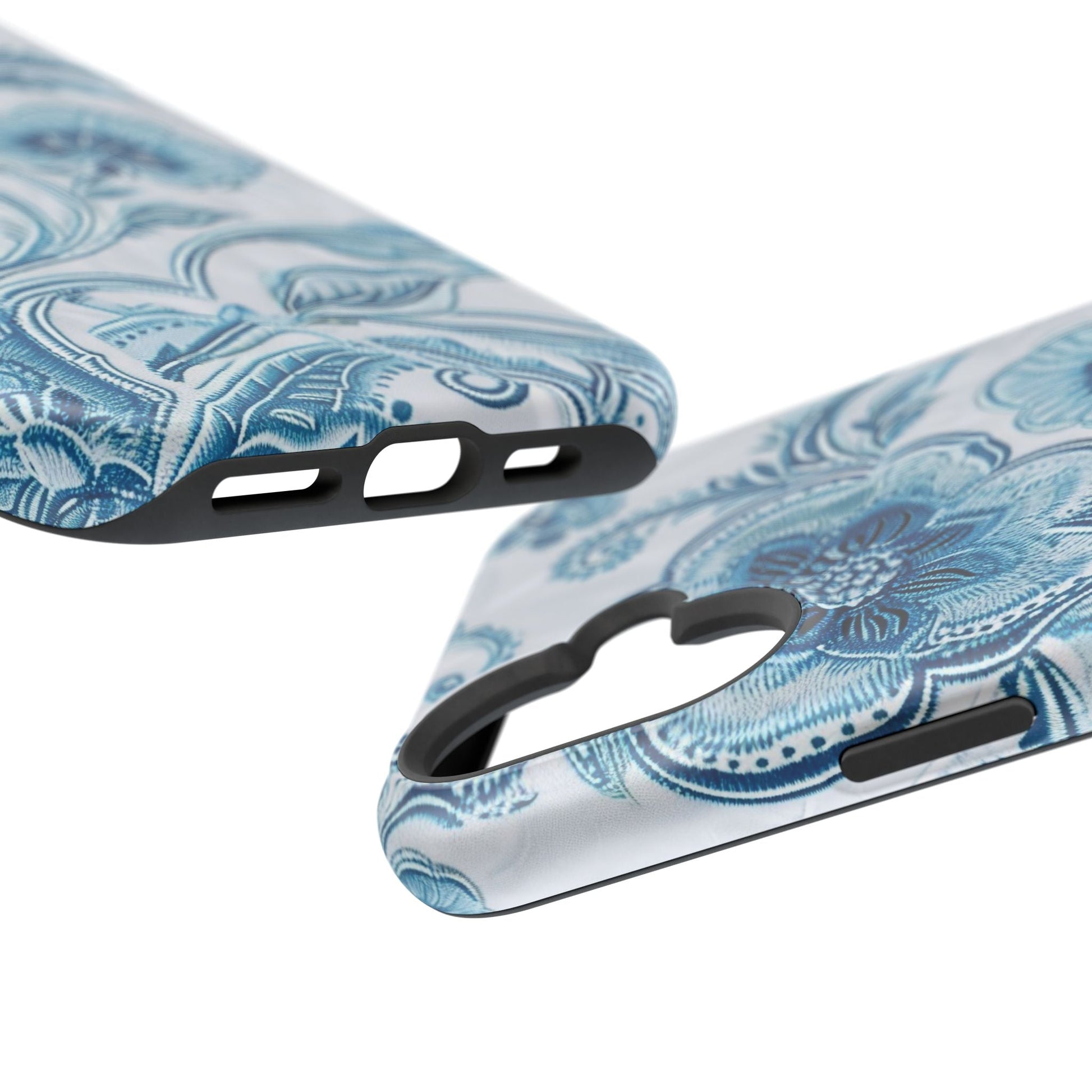 Blue Floral Magnetic Impact - Resistant Phone Case - DIGITAL X