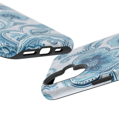 Blue Floral Magnetic Impact - Resistant Phone Case - DIGITAL X