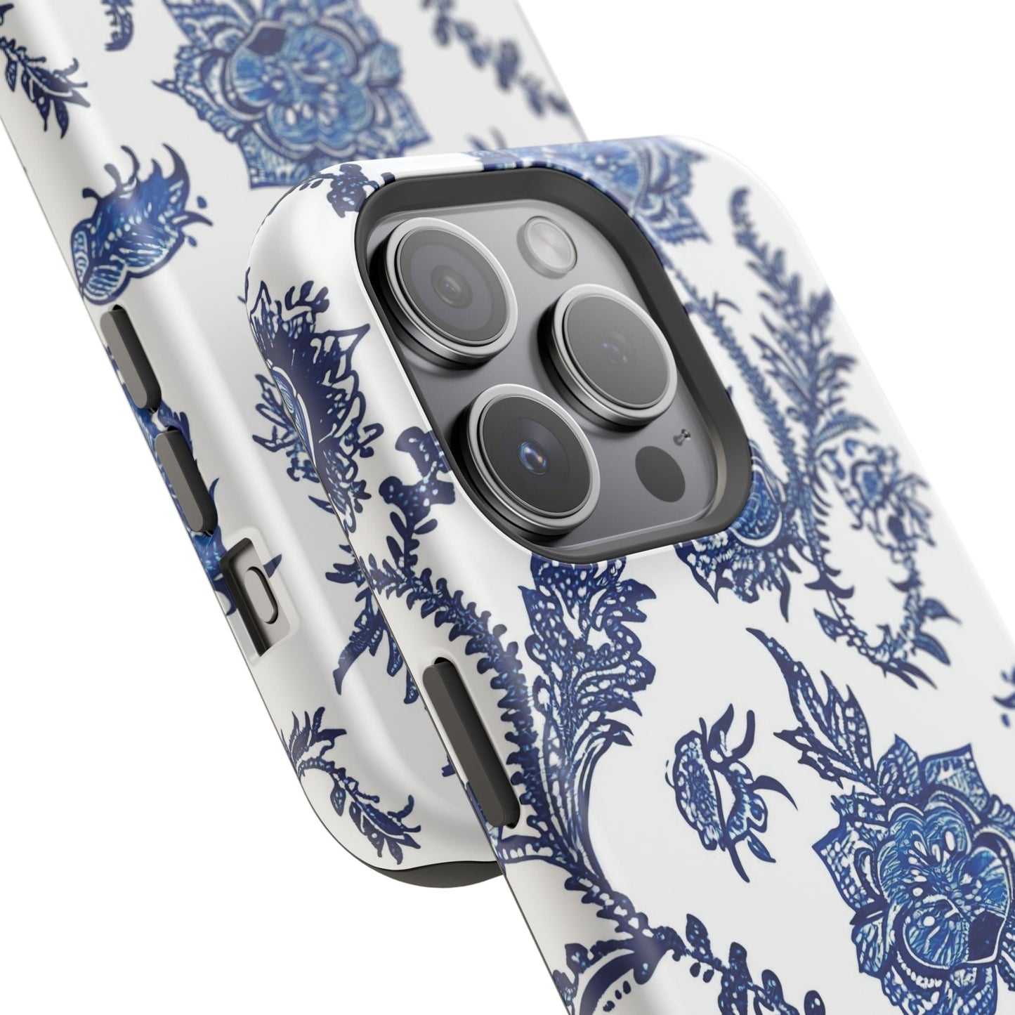 Blue Floral Magnetic Impact - Resistant Phone Case - DIGITAL X