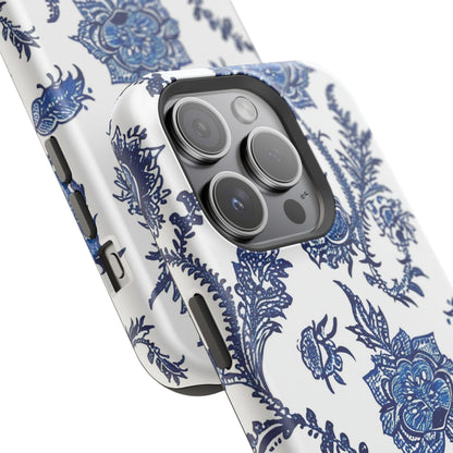 Blue Floral Magnetic Impact - Resistant Phone Case - DIGITAL X