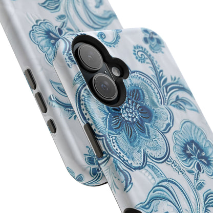 Blue Floral Magnetic Impact - Resistant Phone Case - DIGITAL X