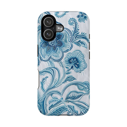 Blue Floral Magnetic Impact - Resistant Phone Case - DIGITAL X