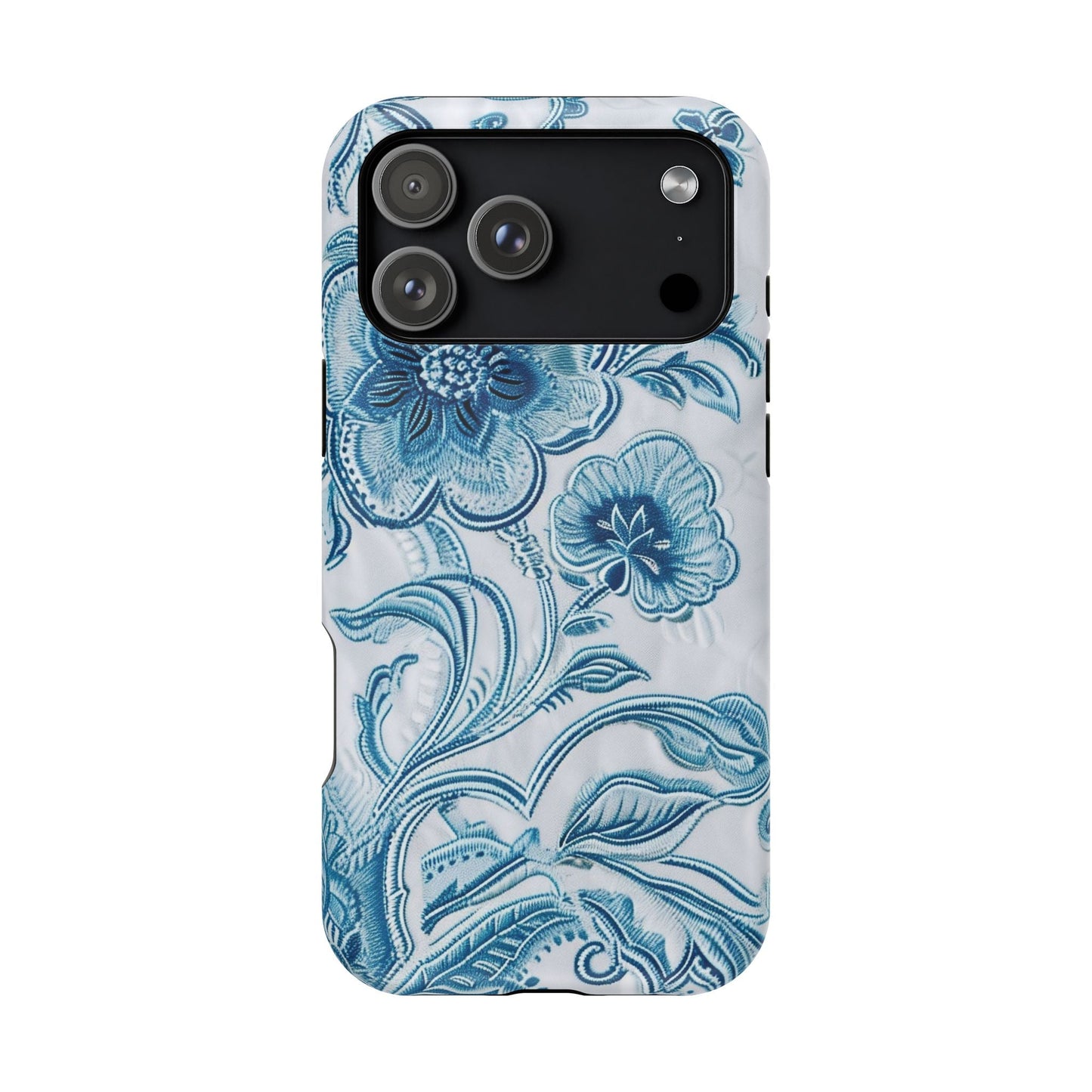 Blue Floral Magnetic Impact - Resistant Phone Case - DIGITAL X