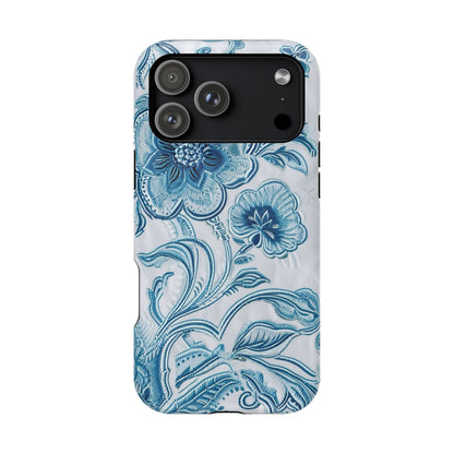 Blue Floral Magnetic Impact - Resistant Phone Case - DIGITAL X