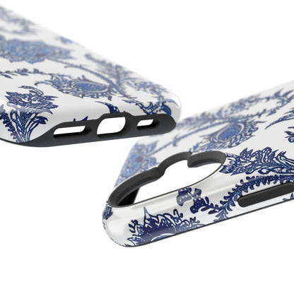 Blue Floral Magnetic Impact - Resistant Phone Case - DIGITAL X