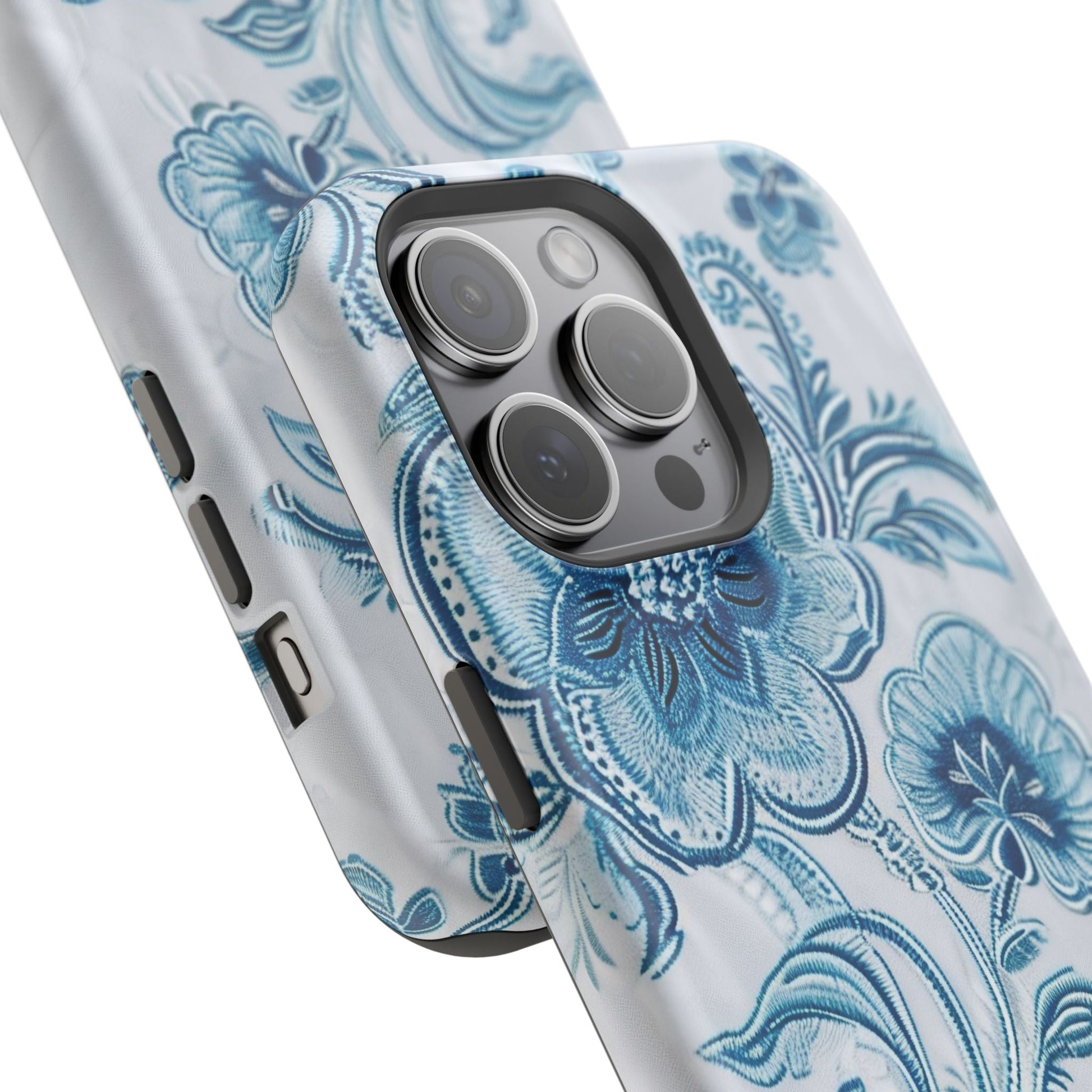 Blue Floral Magnetic Impact - Resistant Phone Case - DIGITAL X