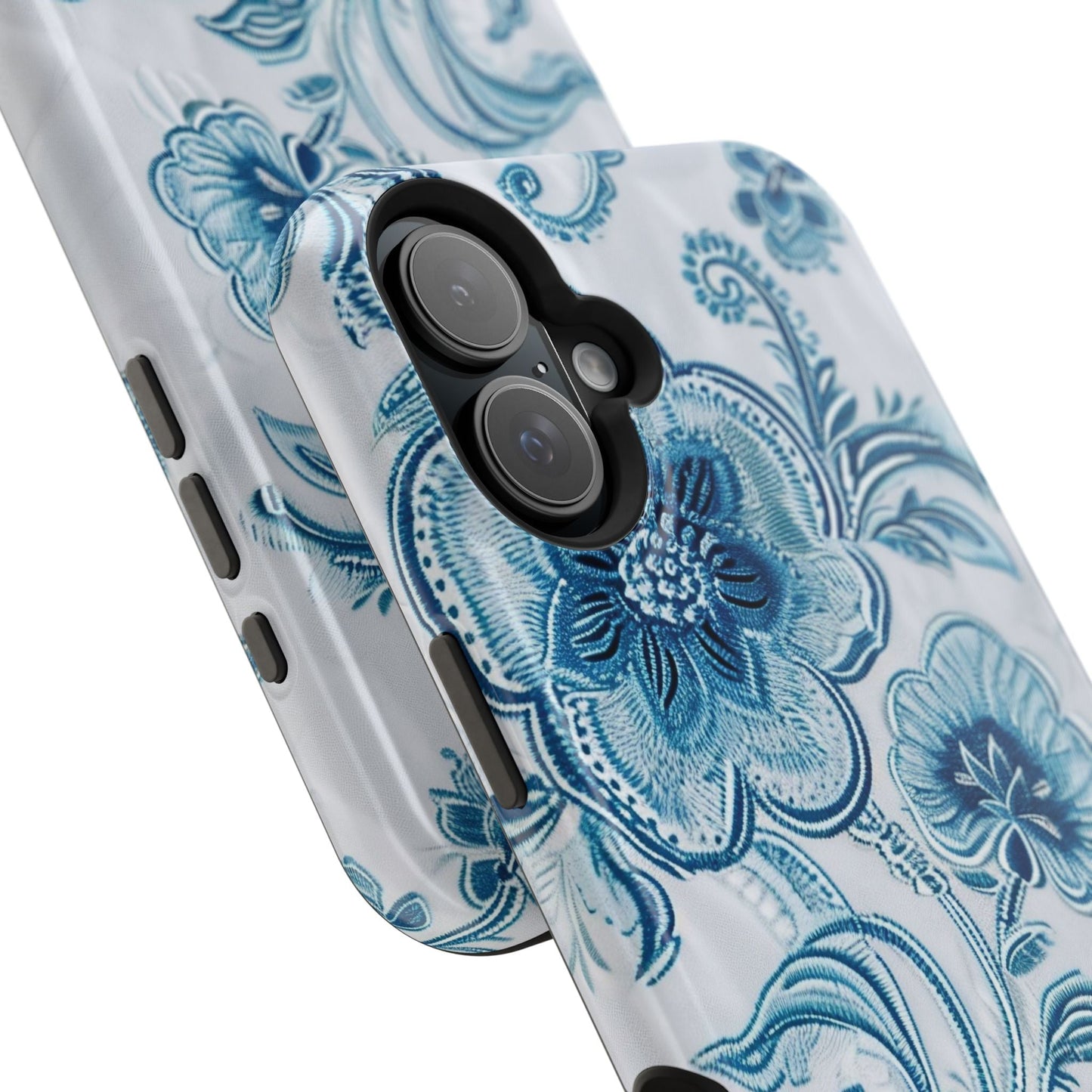 Blue Floral Magnetic Impact - Resistant Phone Case - DIGITAL X