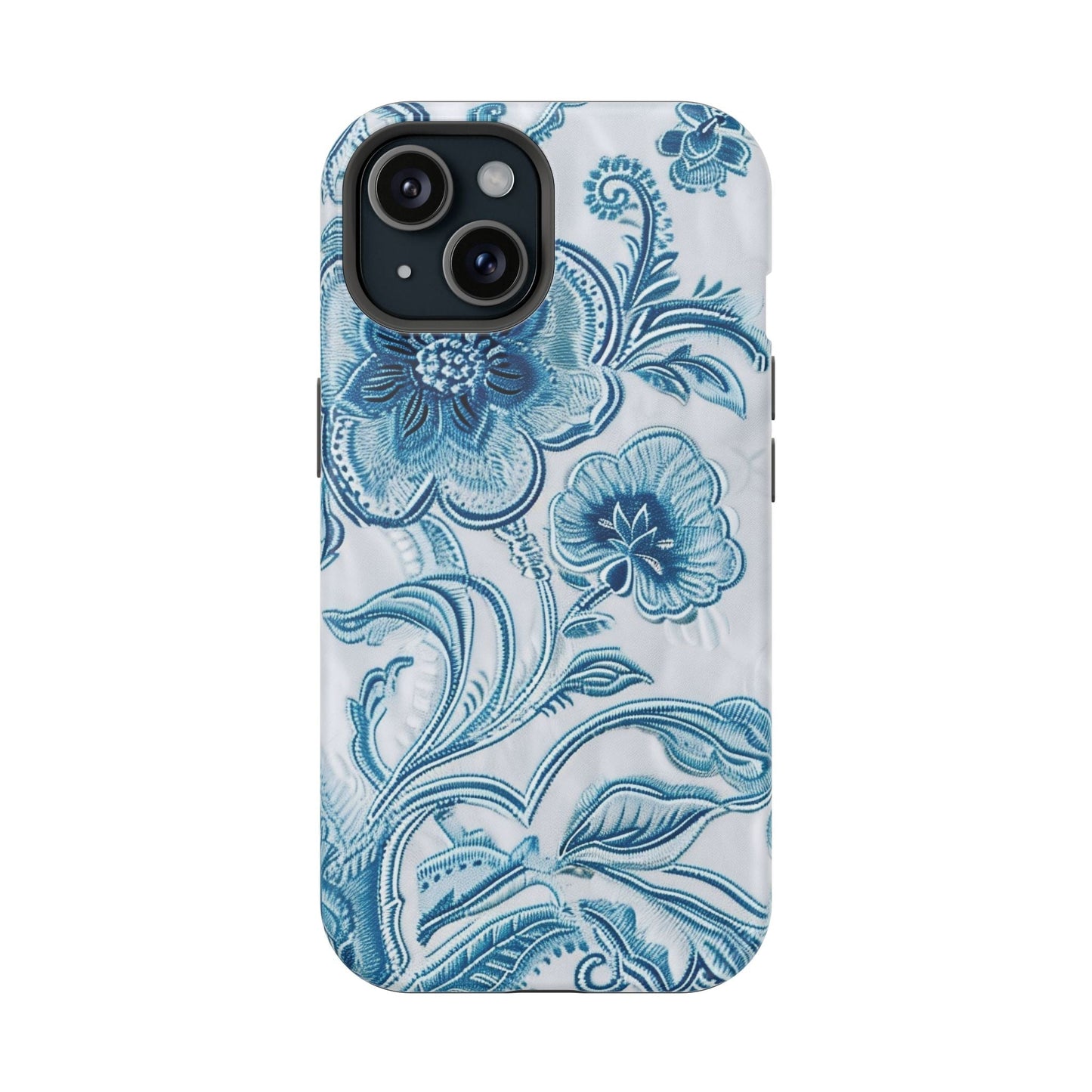 Blue Floral Magnetic Impact - Resistant Phone Case - DIGITAL X