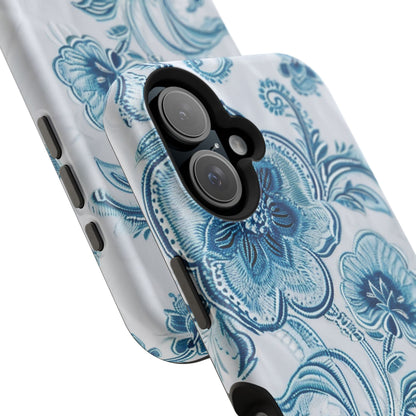 Blue Floral Magnetic Impact - Resistant Phone Case - DIGITAL X