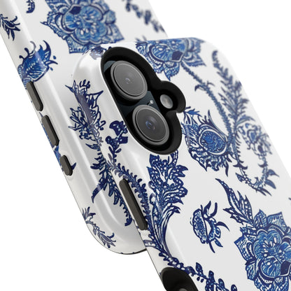 Blue Floral Magnetic Impact - Resistant Phone Case - DIGITAL X