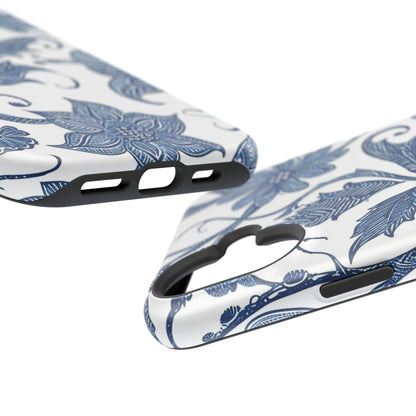Blue Floral Magnetic Impact - Resistant Phone Case - DIGITAL X