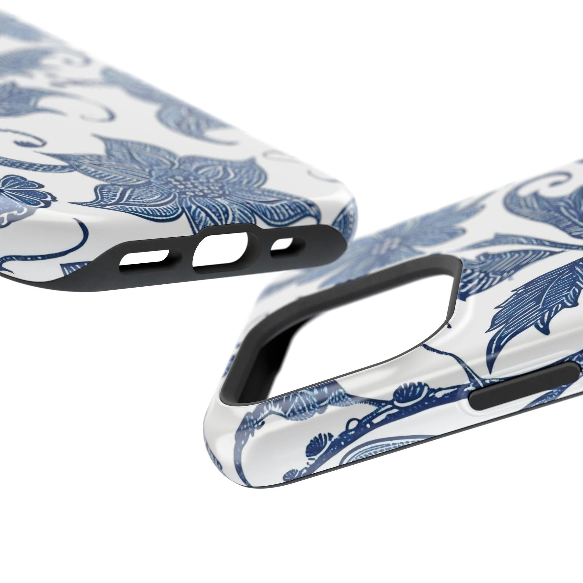 Blue Floral Magnetic Impact - Resistant Phone Case - DIGITAL X