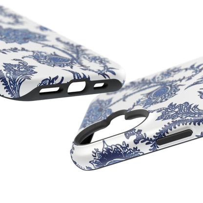 Blue Floral Magnetic Impact - Resistant Phone Case - DIGITAL X