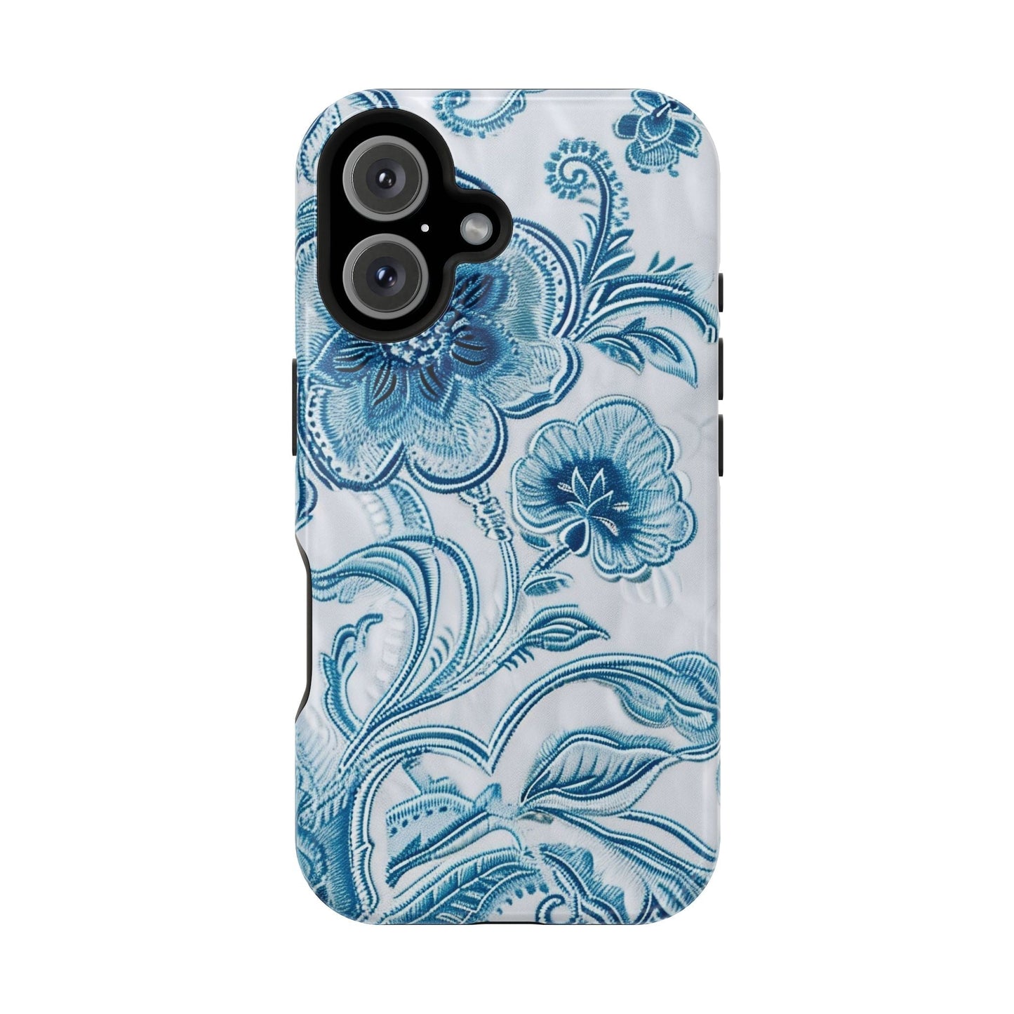 Blue Floral Magnetic Impact - Resistant Phone Case - DIGITAL X