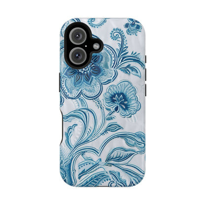 Blue Floral Magnetic Impact - Resistant Phone Case - DIGITAL X