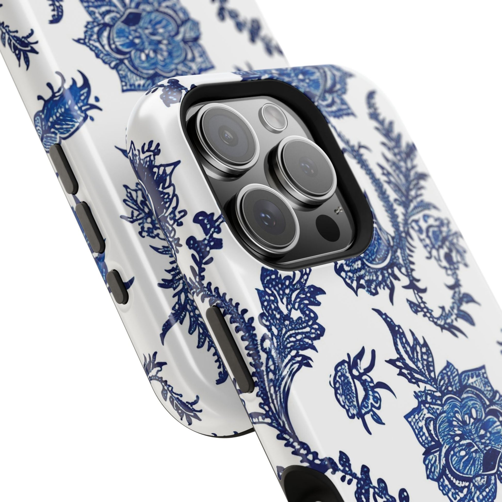 Blue Floral Magnetic Impact - Resistant Phone Case - DIGITAL X