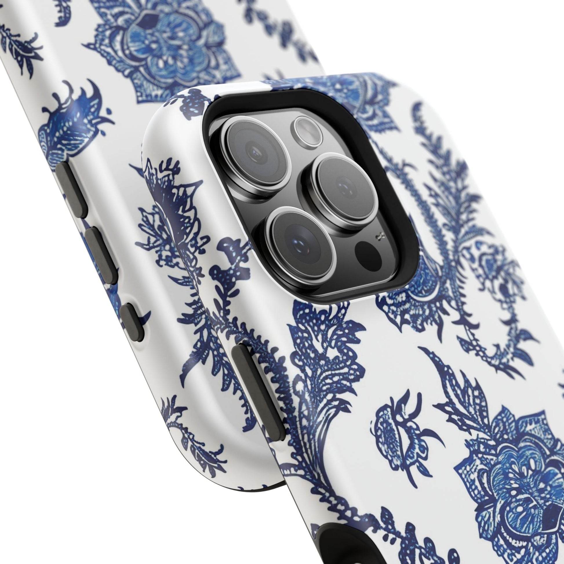 Blue Floral Magnetic Impact - Resistant Phone Case - DIGITAL X