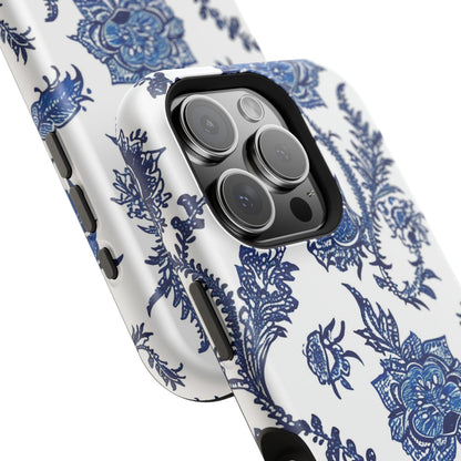 Blue Floral Magnetic Impact - Resistant Phone Case - DIGITAL X