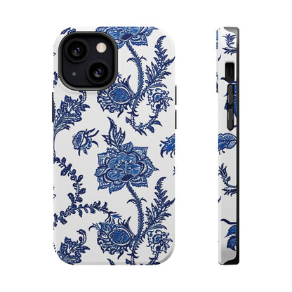 Blue Floral Magnetic Impact - Resistant Phone Case - DIGITAL X