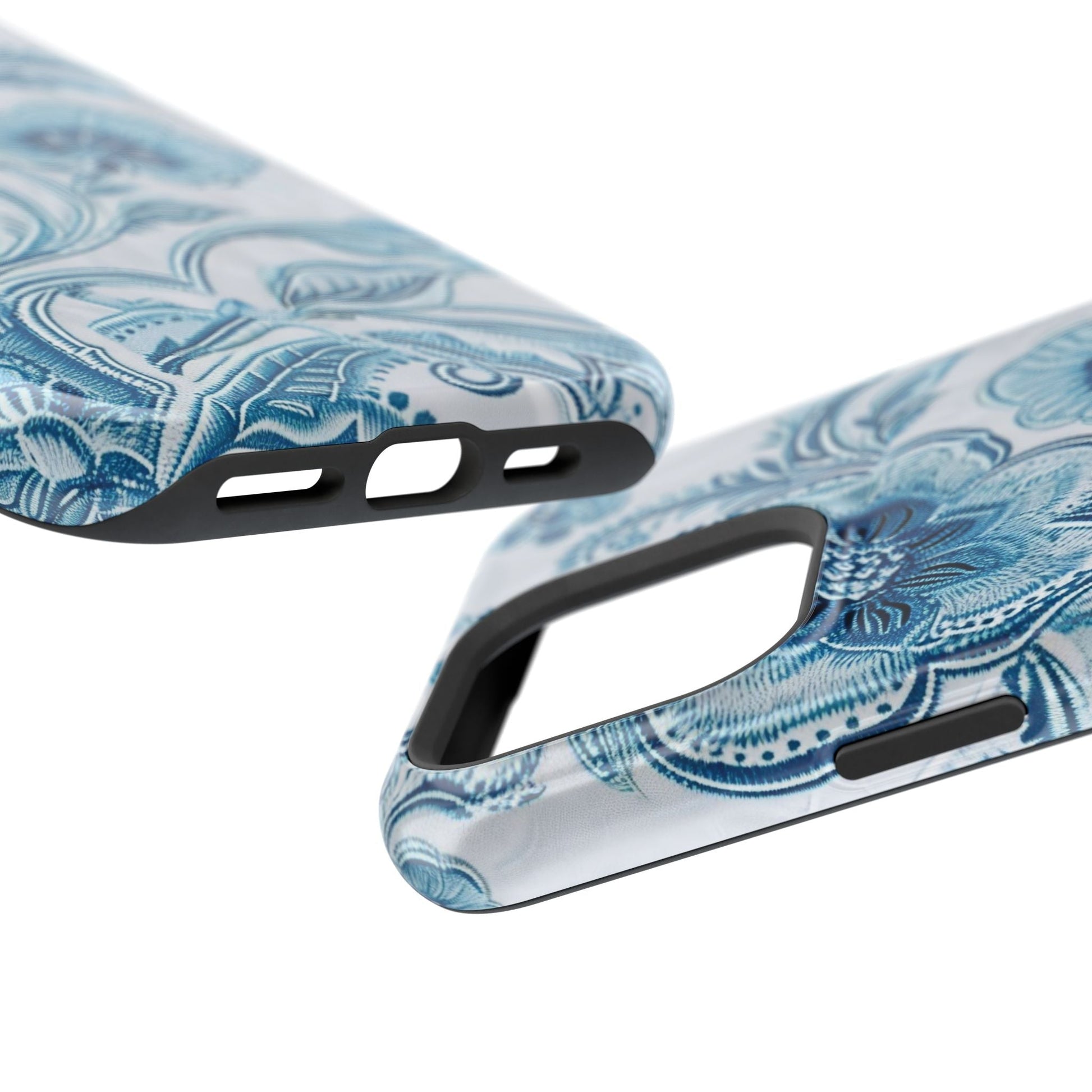 Blue Floral Magnetic Impact - Resistant Phone Case - DIGITAL X