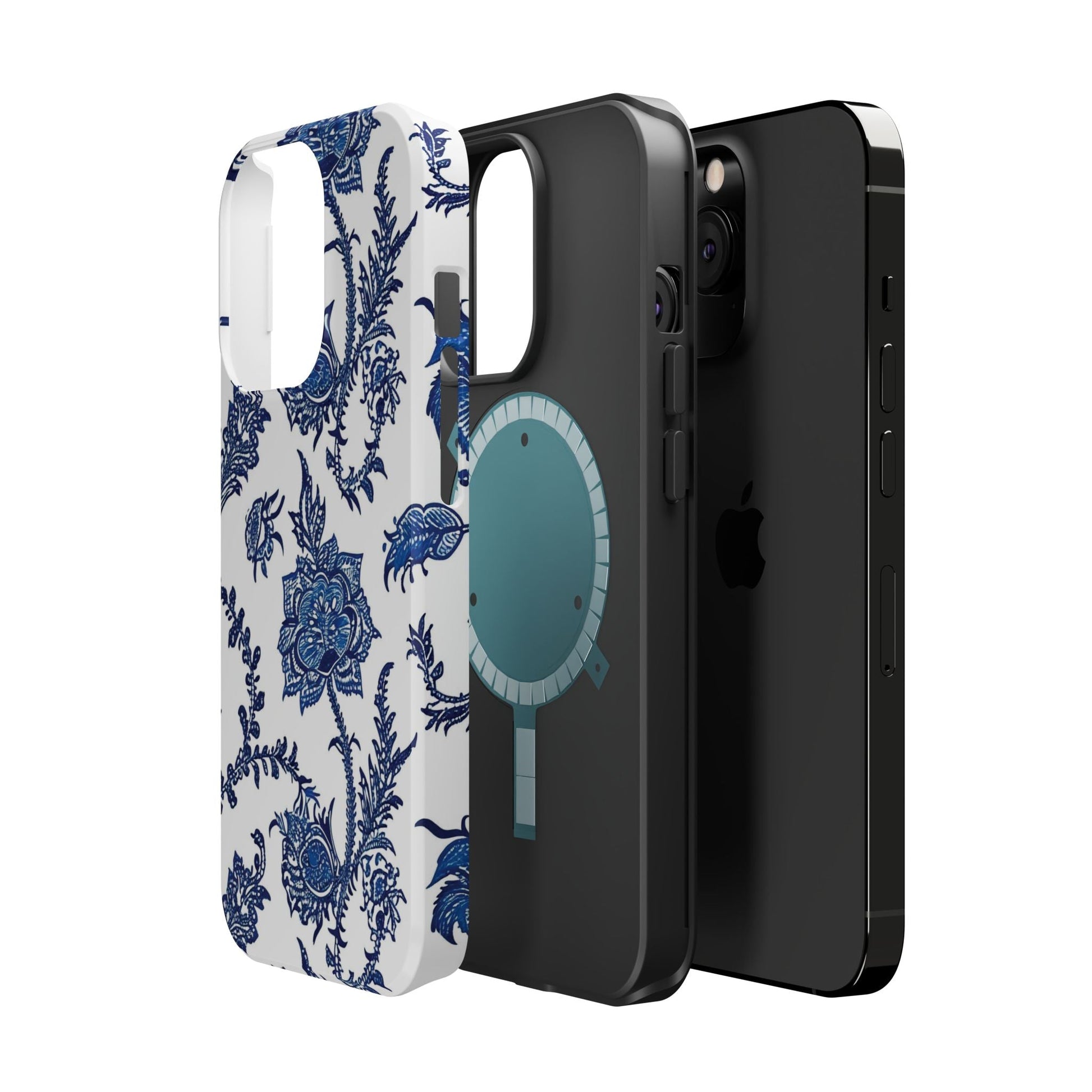 Blue Floral Magnetic Impact - Resistant Phone Case - DIGITAL X