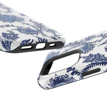 Blue Floral Magnetic Impact - Resistant Phone Case - DIGITAL X