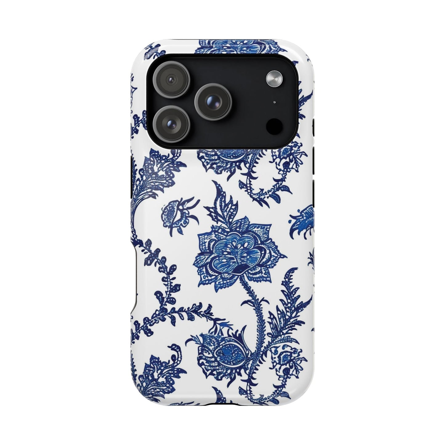 Blue Floral Magnetic Impact - Resistant Phone Case - DIGITAL X