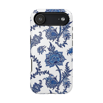 Blue Floral Magnetic Impact - Resistant Phone Case - DIGITAL X
