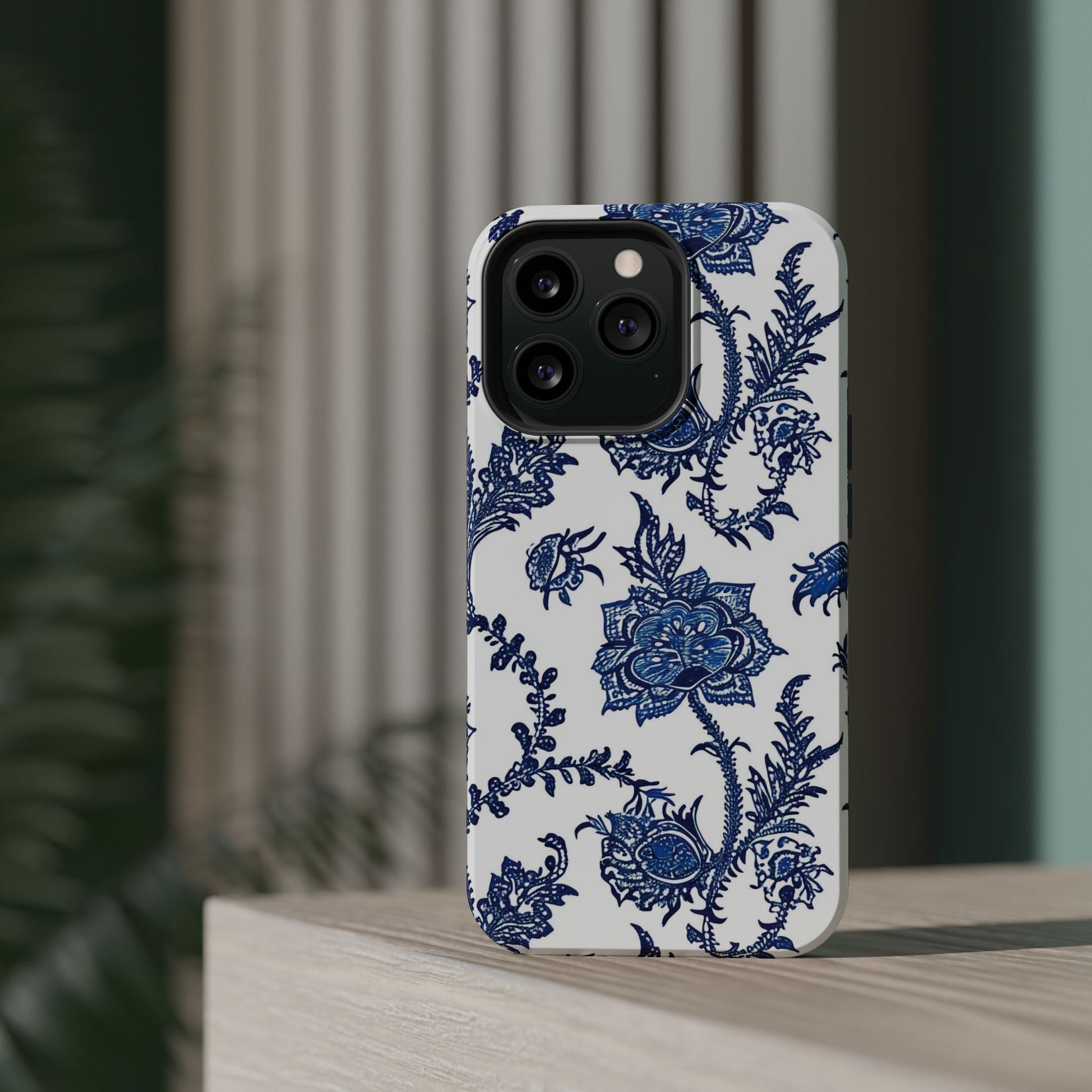 Blue Floral Magnetic Impact - Resistant Phone Case - DIGITAL X